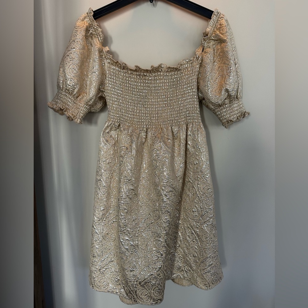Hill House Athena Nap dress - Gold Brocade. M. - Picture 8 of 8
